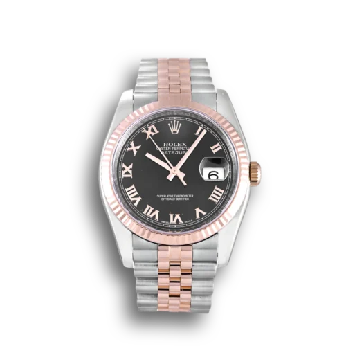 Replica Rolex Datejust 116231 Black Dial 36mm Steel Rose Gold Jubilee - Best shop to buy a Fake Rolex