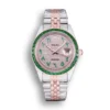 Replica Rolex Datejust 126300 41mm Arabic Dial Full-Diamond Green Bezel - Best shop to buy a Fake Rolex