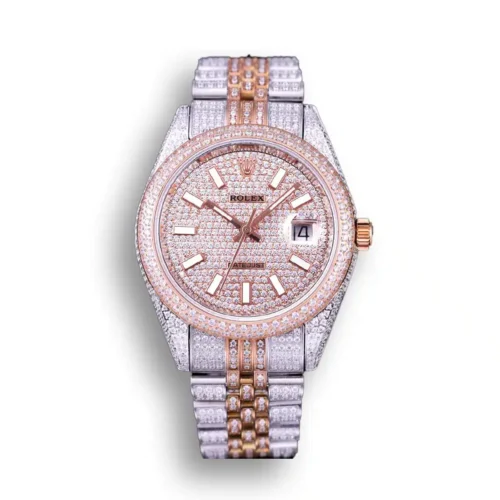 Replica Rolex Datejust 126300 41mm Dial Full-Diamond - Best shop to buy a Fake Rolex