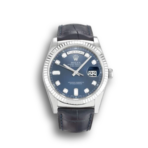 Replica Rolex Day-Date 118139 36mm Blue Dial - Best shop to buy a Fake Rolex