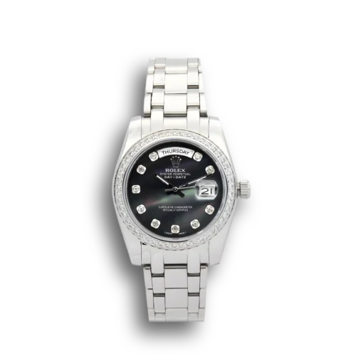 Replica Rolex Day-Date 118346 36mm Black Dial - Best shop to buy a Fake Rolex