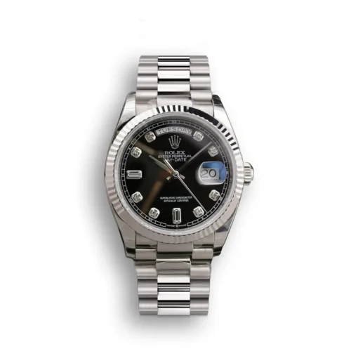 Replica Rolex Day-Date 128238 36mm Black Dial - Best shop to buy a Fake Rolex