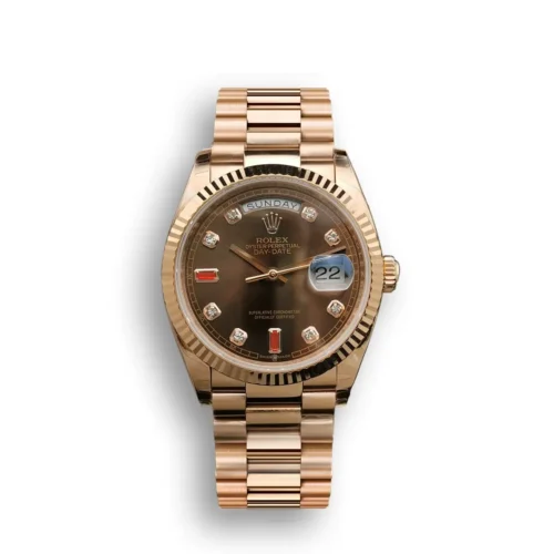 Replica Rolex Day-Date 128238 36mm Chocolate Dial - Best shop to buy a Fake Rolex