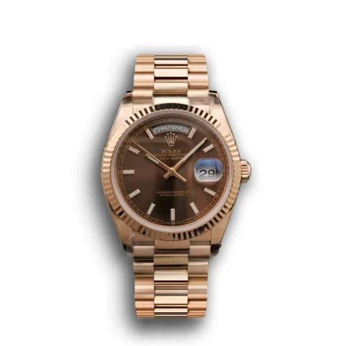 Replica Rolex Day-Date 128238 36mm Chocolate Dial Rose Gold - Best shop to buy a Fake Rolex