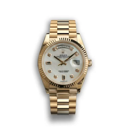 Replica Rolex Day-Date 128238 36mm Mother of Pearl Diamonds Dial - Best shop to buy a Fake Rolex