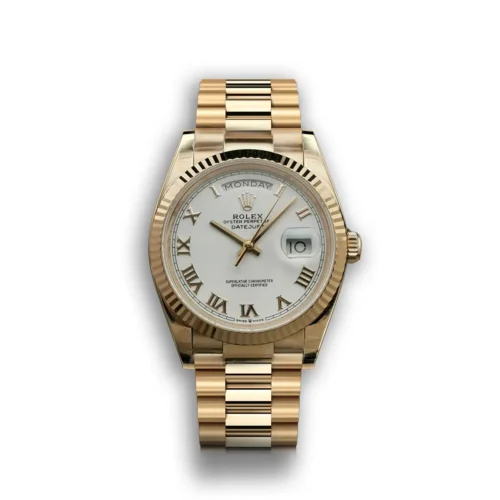 Replica Rolex Day-Date 128238 36mm White Roman Dial - Best shop to buy a Fake Rolex