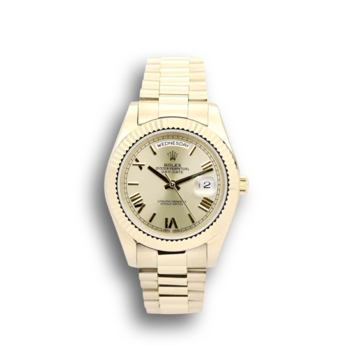 Replica Rolex Day-Date II 218238 41mm Gold Dial - Best shop to buy a Fake Rolex
