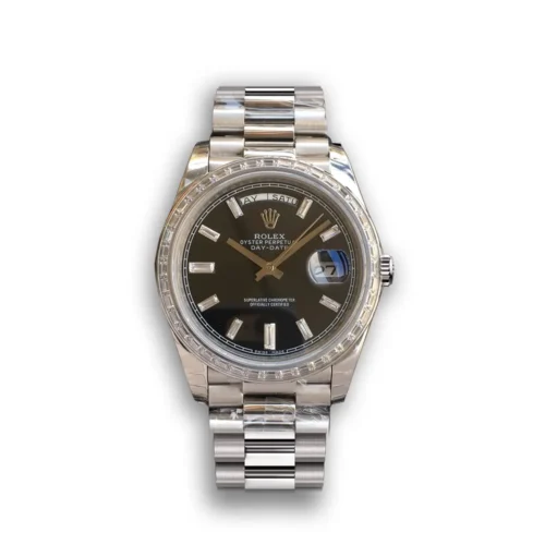 Replica Rolex Day-Date m228238 Black Dial Stainless Steel - Best shop to buy a Fake Rolex
