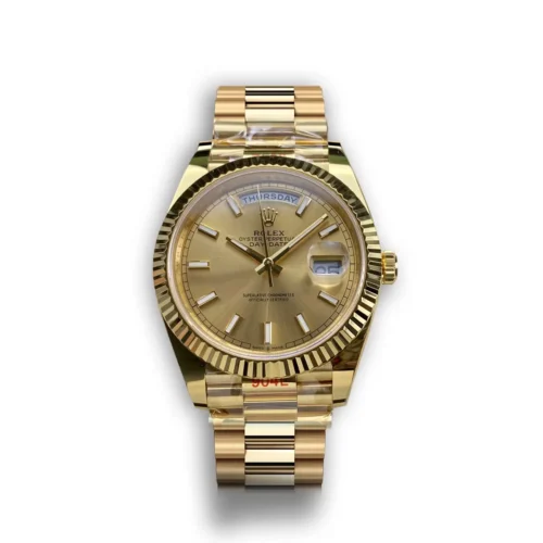 Replica Rolex Day-Date m228238 Gold Dial Fluted Bezel - Best shop to buy a Fake Rolex