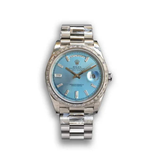 Replica Rolex Day-Date m228238 Ice Blue Dial Stainless Steel - Best shop to buy a Fake Rolex