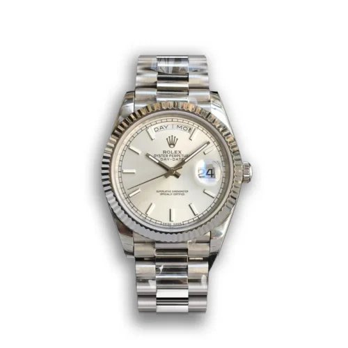Replica Rolex Day-Date m228238 Silver Dial Fluted Bezel - Best shop to buy a Fake Rolex