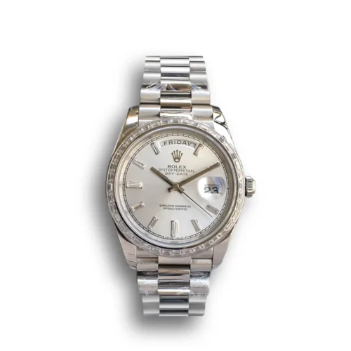 Replica Rolex Day-Date m228238 Silver Dial Stainless Steel - Best shop to buy a Fake Rolex