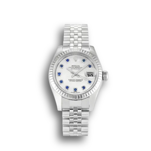 Replica Rolex Lady-Datejust 179174 26mm White Mother of Pearl Dial - Best shop to buy a Fake Rolex