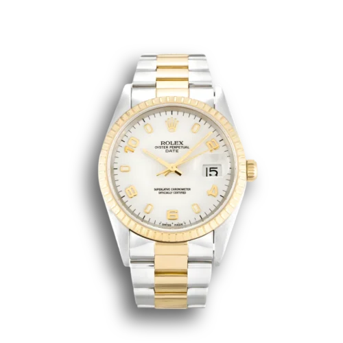 Replica Rolex Oyster Perpetual Date 34mm Dial White 15223 - Best shop to buy a Fake Rolex