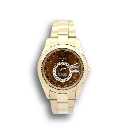 Replica Rolex Sky-Dweller 326938 42mm Brown Dial - Best shop to buy a Fake Rolex