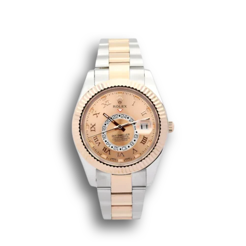 Replica Rolex Sky-Dweller 326938 42mm Champagne Dial - Best shop to buy a Fake Rolex