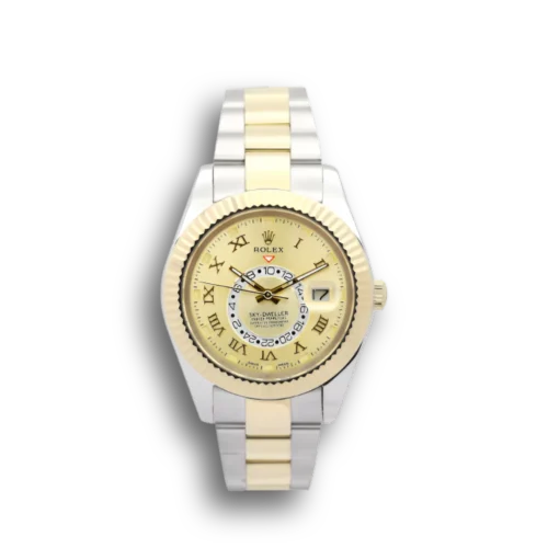 Replica Rolex Sky-Dweller 326938 42mm Gold Dial - Best shop to buy a Fake Rolex