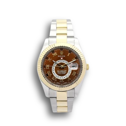 Replica Rolex Sky-Dweller 42mm Brown Dial 326938 - Best shop to buy a Fake Rolex