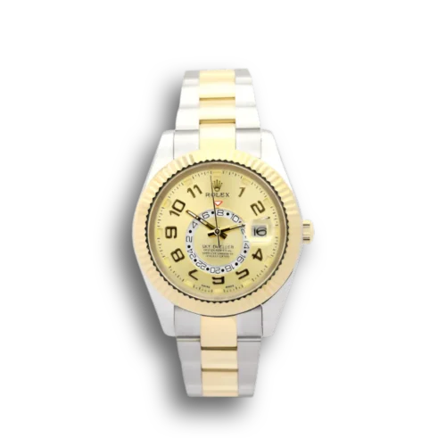 Replica Rolex Sky-Dweller 42mm Gold Dial 326938 - Best shop to buy a Fake Rolex