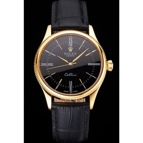 Replica Rolex Cellini 38mm Black Dial REP016814 - Best shop to buy a Fake Rolex