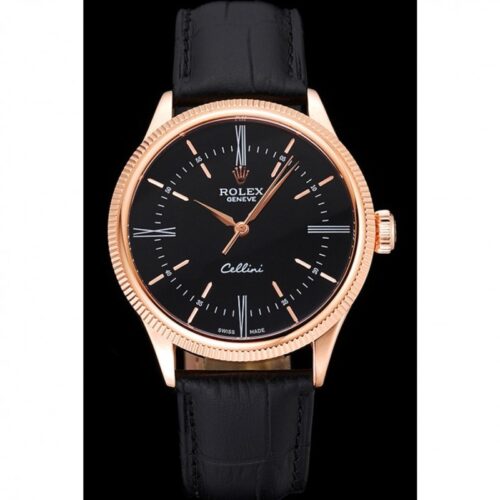 Replica Rolex Cellini 39mm Black Dial 622656 - Best shop to buy a Fake Rolex