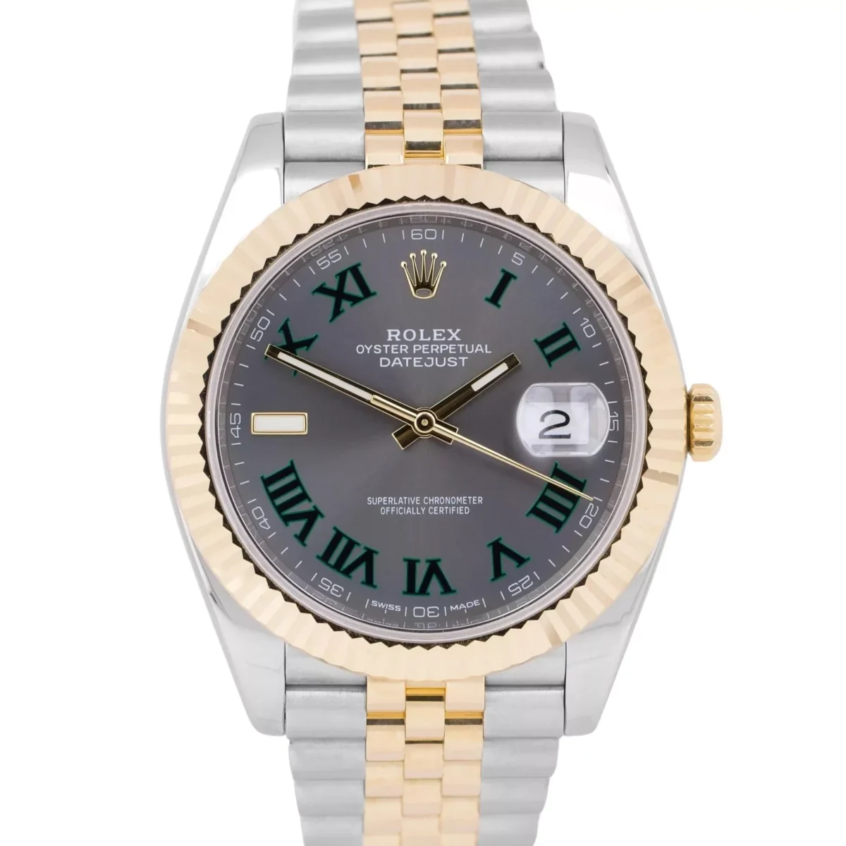 Replica Rolex Datejust 41mm Rhodium Dial 126333 "Wimbledon" Flutted / Jubilee - Best shop to buy a Fake Rolex