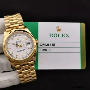 Rolex Day-Date 116610 on President bracelet full length view