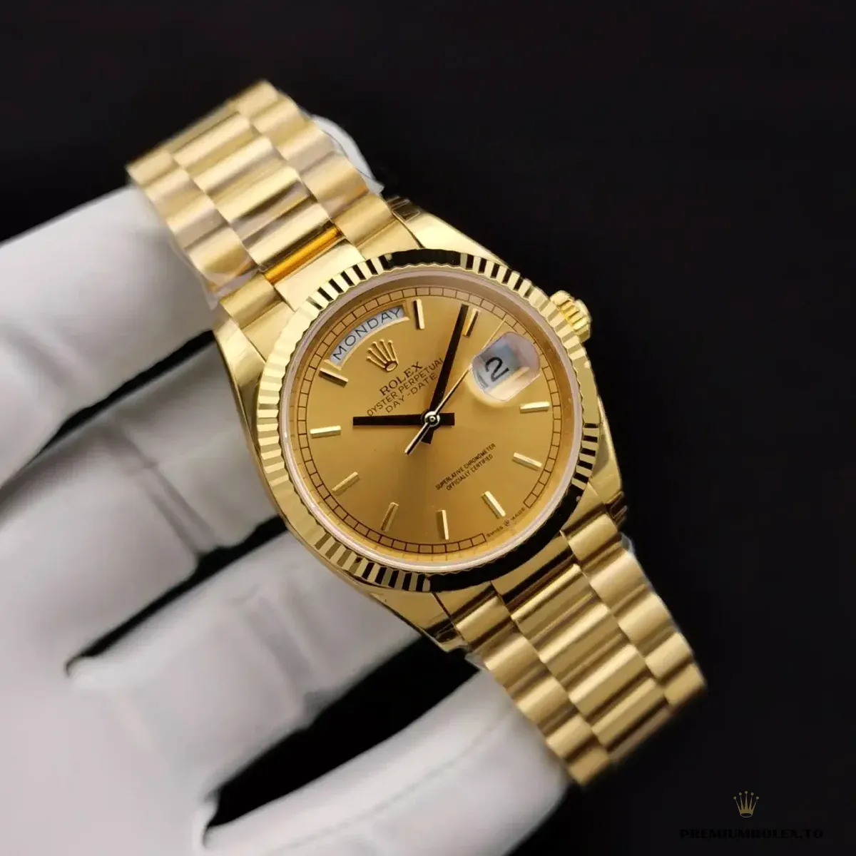 Replica Rolex Day-Date 128238 36mm Gold Dial - Image 6