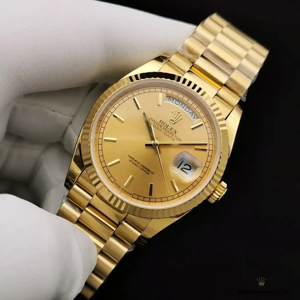 Replica Rolex Day-Date 128238 36mm Gold Dial - Image 8
