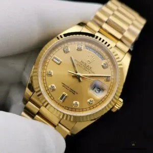 Angled view showing diamond reflections against gold sunburst background