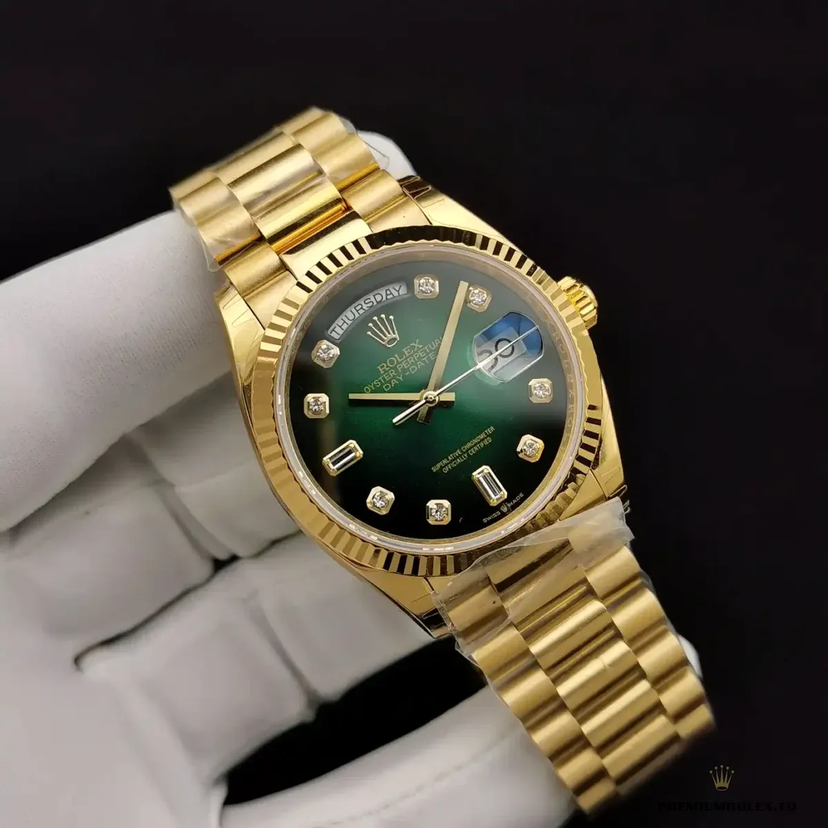 Replica Rolex Day-Date 128238 36mm Green Ombre Dial - Image 6