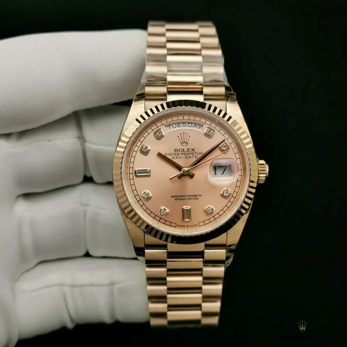 Replica Rolex Day-Date 128238 36mm Rose Gold Dial - Image 6