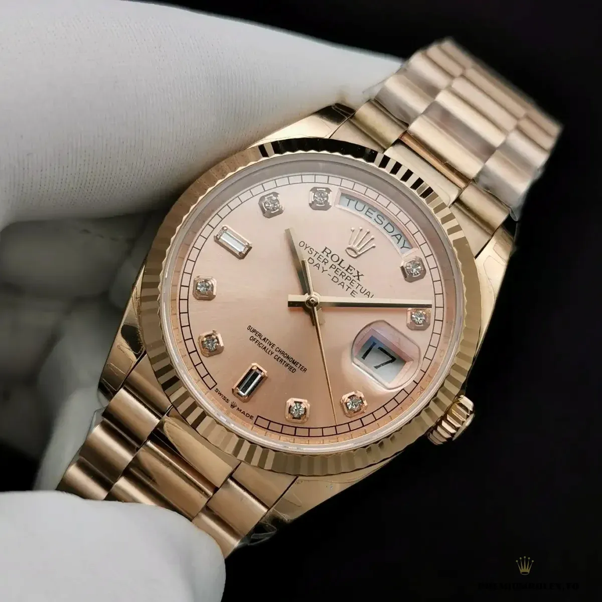 Replica Rolex Day-Date 128238 36mm Rose Gold Dial - Image 7