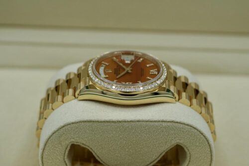 Replica Rolex Day-Date 36 mm Carnelian Dial 128348RBR - Best shop to buy a Fake Rolex