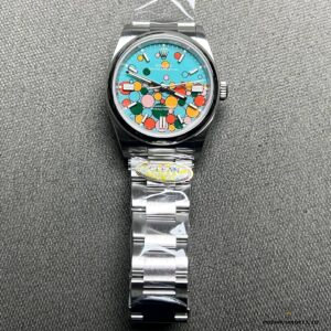 Side profile of 36mm Oystersteel case with domed bezel