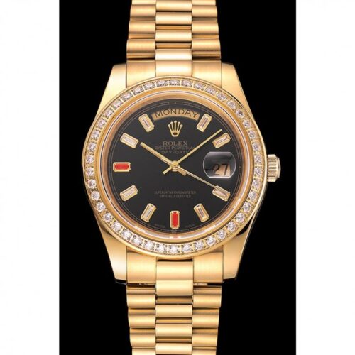 Replica Rolex Day-Date 36mm Black Dial 1454101 - Best shop to buy a Fake Rolex