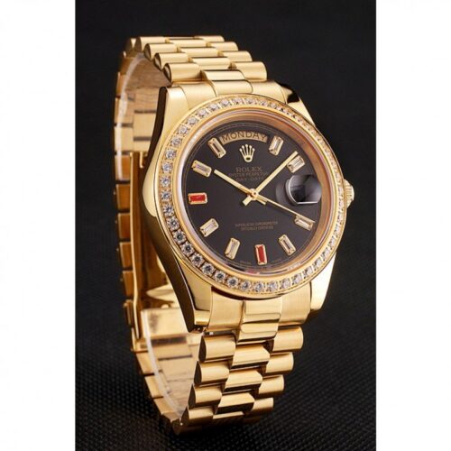 Replica Rolex Day-Date 36mm Black Dial 1454101 - Best shop to buy a Fake Rolex