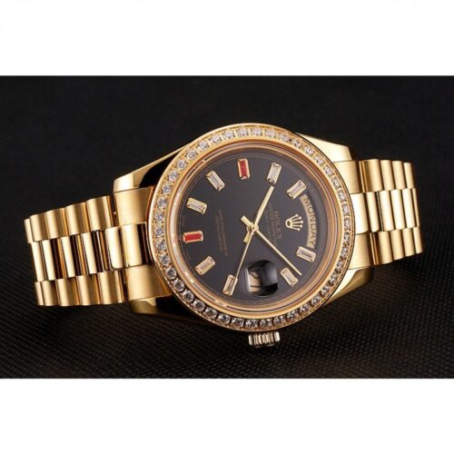 Replica Rolex Day-Date 36mm Black Dial 1454101 - Best shop to buy a Fake Rolex
