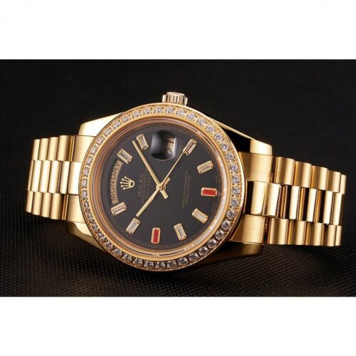 Replica Rolex Day-Date 36mm Black Dial 1454101 - Best shop to buy a Fake Rolex