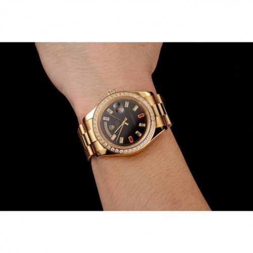 Replica Rolex Day-Date 36mm Black Dial 1454101 - Best shop to buy a Fake Rolex