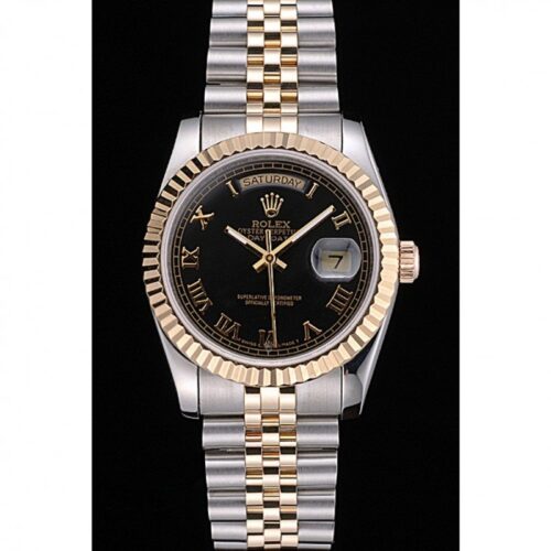Replica Rolex Day-Date 36mm Black Dial SRL78 - Best shop to buy a Fake Rolex