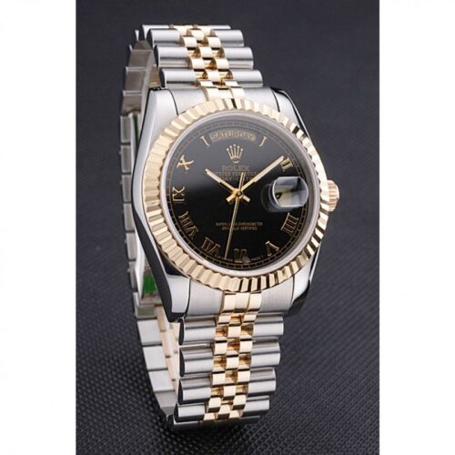 Replica Rolex Day-Date 36mm Black Dial SRL78 - Best shop to buy a Fake Rolex
