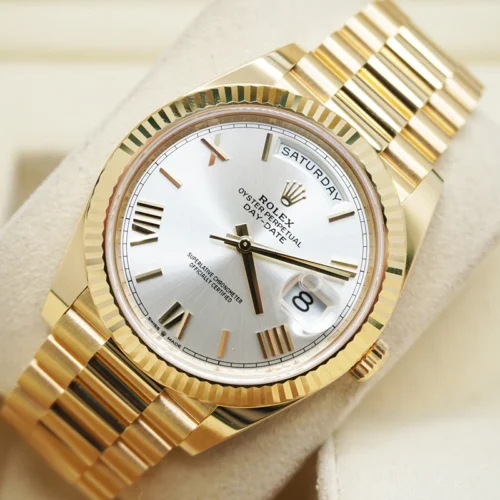Replica Rolex Day-Date 40 mm Silver Dial 228238 - Best shop to buy a Fake Rolex