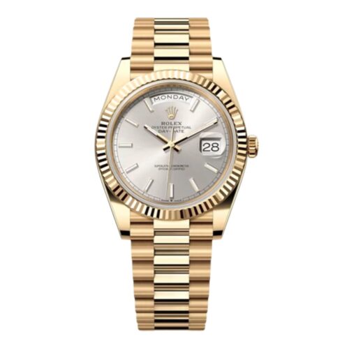 Replica Rolex Day-Date 40 mm Silver Dial 228238 - Best shop to buy a Fake Rolex