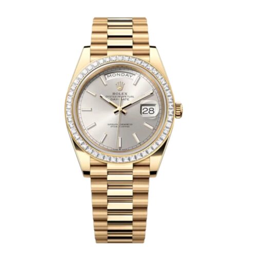 Replica Rolex Day-Date 40 mm Silver Dial 228398TBR - Best shop to buy a Fake Rolex