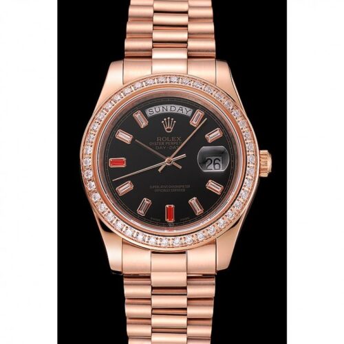 Replica Rolex Day-Date 41mm Black Dial 1454102 - Best shop to buy a Fake Rolex