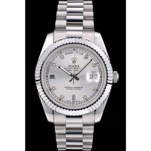 Replica Rolex Day-Date 41mm Silver Dial 41995 - Best shop to buy a Fake Rolex