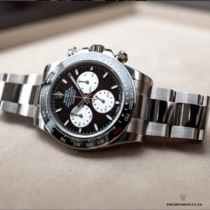 Tachymetre bezel detail on black Cerachrom ceramic insert