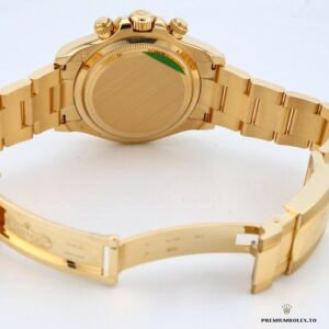 Caseback view of Daytona 126508 with smooth gold finish