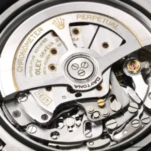 Full length view of the Daytona 126519LN with black Oysterflex bracelet
